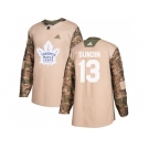 Men Adidas Toronto Maple Leafs #13 Mats Sundin Camo Authentic 2017 Veterans Day Stitched NHL Jersey