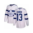 Men Adidas Toronto Maple Leafs #13 Mats Sundin White Authentic 2018 Stadium Series Stitched NHL Jersey