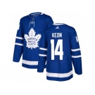 Men Adidas Toronto Maple Leafs #14 Dave Keon Blue Home Authentic Stitched NHL Jersey