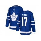 Men Adidas Toronto Maple Leafs #17 Wendel Clark Blue Home Authentic Stitched NHL Jersey