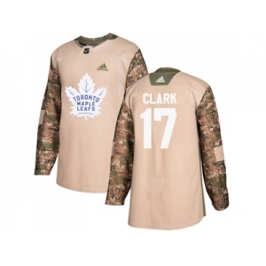 Men Adidas Toronto Maple Leafs #17 Wendel Clark Camo Authentic 2017 Veterans Day Stitched NHL Jersey