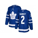 Men Adidas Toronto Maple Leafs #2 Ron Hainsey Blue Home Authentic Stitched NHL Jersey