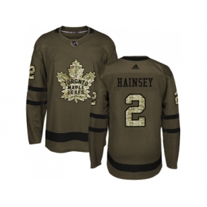 Men Adidas Toronto Maple Leafs #2 Ron Hainsey Green Salute to Service Stitched NHL Jersey