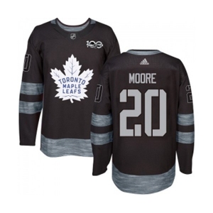 Men Adidas Toronto Maple Leafs #20 Dominic Moore Authentic Black 1917-2017 100th Anniversary NHL Jersey