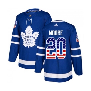 Men Adidas Toronto Maple Leafs #20 Dominic Moore Authentic Royal Blue USA Flag Fashion NHL Jersey