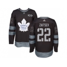 Men Adidas Toronto Maple Leafs #22 Nikita Zaitsev Black 1917-2017 100th Anniversary Stitched NHL Jersey