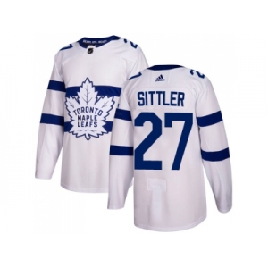 Men Adidas Toronto Maple Leafs #27 Darryl Sittler White Authentic 2018 Stadium Series Stitched NHL Jersey