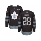 Men Adidas Toronto Maple Leafs #28 Connor Brown Black 1917-2017 100th Anniversary Stitched NHL Jersey