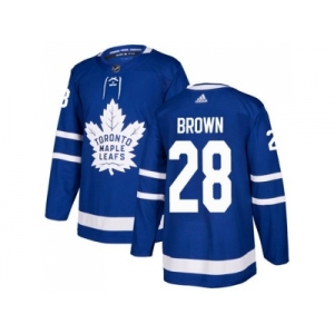 Men Adidas Toronto Maple Leafs #28 Connor Brown Blue Home Authentic Stitched NHL Jersey