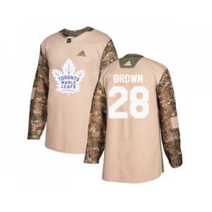 Men Adidas Toronto Maple Leafs #28 Connor Brown Camo Authentic 2017 Veterans Day Stitched NHL Jersey