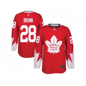 Men Adidas Toronto Maple Leafs #28 Connor Brown Red Team Canada Authentic Stitched NHL Jersey