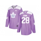 Men Adidas Toronto Maple Leafs #28 Tie Domi Purple Authentic Fights Cancer Stitched NHL Jersey