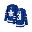 Men Adidas Toronto Maple Leafs #31 Grant Fuhr Blue Home Authentic Stitched NHL Jersey