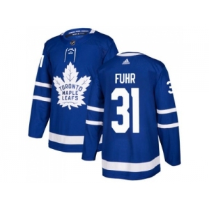 Men Adidas Toronto Maple Leafs #31 Grant Fuhr Blue Home Authentic Stitched NHL Jersey