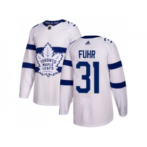 Men Adidas Toronto Maple Leafs #31 Grant Fuhr White Authentic 2018 Stadium Series Stitched NHL Jersey