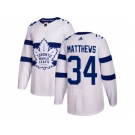 Men Adidas Toronto Maple Leafs #34 Auston Matthews White Authentic 2018 Stadium Series Stitched NHL Jersey