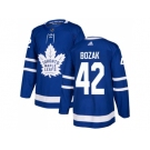 Men Adidas Toronto Maple Leafs #42 Tyler Bozak Blue Home Authentic Stitched NHL Jersey