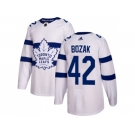 Men Adidas Toronto Maple Leafs #42 Tyler Bozak White Authentic 2018 Stadium Series Stitched NHL Jersey