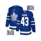 Men Adidas Toronto Maple Leafs #43 Nazem Kadri Blue Home Authentic Fashion Gold Stitched NHL Jersey