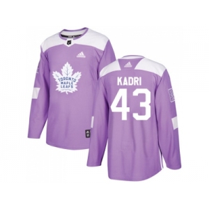 Men Adidas Toronto Maple Leafs #43 Nazem Kadri Purple Authentic Fights Cancer Stitched NHL Jersey