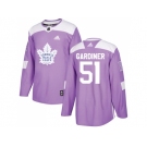 Men Adidas Toronto Maple Leafs #51 Jake Gardiner Purple Authentic Fights Cancer Stitched NHL Jersey