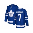 Men Adidas Toronto Maple Leafs #7 Lanny McDonald Blue Home Authentic Stitched NHL Jersey