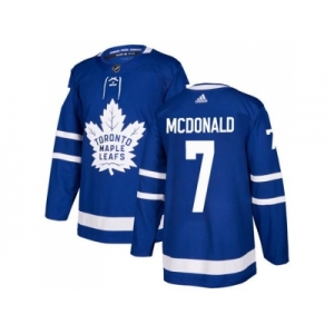 Men Adidas Toronto Maple Leafs #7 Lanny McDonald Blue Home Authentic Stitched NHL Jersey