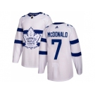 Men Adidas Toronto Maple Leafs #7 Lanny McDonald White Authentic 2018 Stadium Series Stitched NHL Jersey