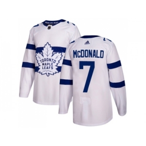 Men Adidas Toronto Maple Leafs #7 Lanny McDonald White Authentic 2018 Stadium Series Stitched NHL Jersey
