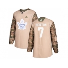 Men Adidas Toronto Maple Leafs #7 Tim Horton Camo Authentic 2017 Veterans Day Stitched NHL Jersey