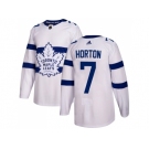 Men Adidas Toronto Maple Leafs #7 Tim Horton White Authentic 2018 Stadium Series Stitched NHL Jersey