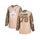 Men Adidas Toronto Maple Leafs #78 Timothy Liljegren Authentic Camo Veterans Day Practice NHL Jersey