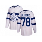 Men Adidas Toronto Maple Leafs #78 Timothy Liljegren Authentic White 2018 Stadium Series NHL Jersey