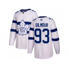 Men Adidas Toronto Maple Leafs #93 Doug Gilmour White Authentic 2018 Stadium Series Stitched NHL Jersey