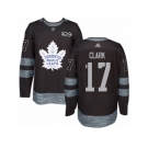 Men's Adidas Toronto Maple Leafs #17 Wendel Clark Authentic Black 1917-2017 100th Anniversary NHL Jersey