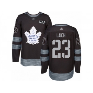 Men's Adidas Toronto Maple Leafs #23 Brooks Laich Authentic Black 1917-2017 100th Anniversary NHL Jersey