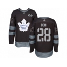 Men's Adidas Toronto Maple Leafs #28 Tie Domi Authentic Black 1917-2017 100th Anniversary NHL Jersey