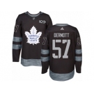 Men's Adidas Toronto Maple Leafs #57 Travis Dermott Authentic Black 1917-2017 100th Anniversary NHL Jersey