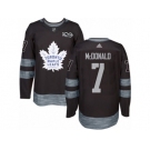 Men's Adidas Toronto Maple Leafs #7 Lanny McDonald Authentic Black 1917-2017 100th Anniversary NHL Jersey