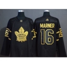 Men's Maple Leafs #16 Mitchell Marner Black Gold Authentic Stitched Hockey Jersey