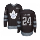 Men's Maple Leafs #24 Kasperi Kapanen Black 1917-2017 100th Anniversary Stitched Hockey Jersey