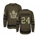 Men's Maple Leafs #24 Kasperi Kapanen Green Salute to Service Stitched Hockey Jersey