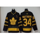 Men's Maple Leafs #34 Auston Matthews Black City Edition Authentic Stitched Hockey Jersey