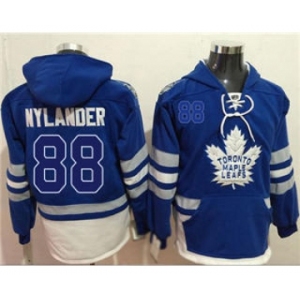 Men's Maple Leafs #88 William Nylander Blue Name & Number Pullover Hockey Hoodie