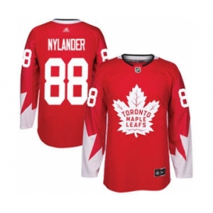 Men's Maple Leafs #88 William Nylander Red Team Canada Authentic Stitched Hockey Jersey