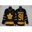 Men's Maple Leafs #91 John Tavares Black City Edition Authentic Stitched Hockey Jersey