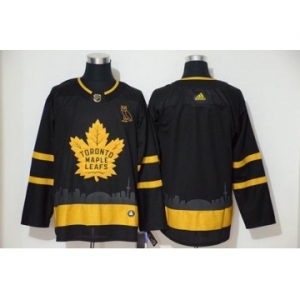 Men's Maple Leafs Blank Black City Edition Authentic Stitched Hockey Jersey