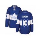 Men's Reebok Toronto Maple Leafs #13 Mats Sundin Authentic Royal Blue 2017 Centennial Classic NHL Jersey