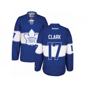 Men's Reebok Toronto Maple Leafs #17 Wendel Clark Authentic Royal Blue 2017 Centennial Classic NHL Jersey