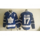 Men's Reebok Toronto Maple Leafs #17 Wendel Clark Authentic Royal Blue New Third NHL Jersey